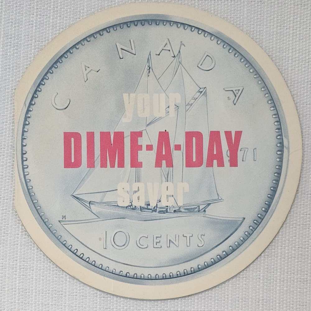 Vintage Canadian Dime savings sleeve